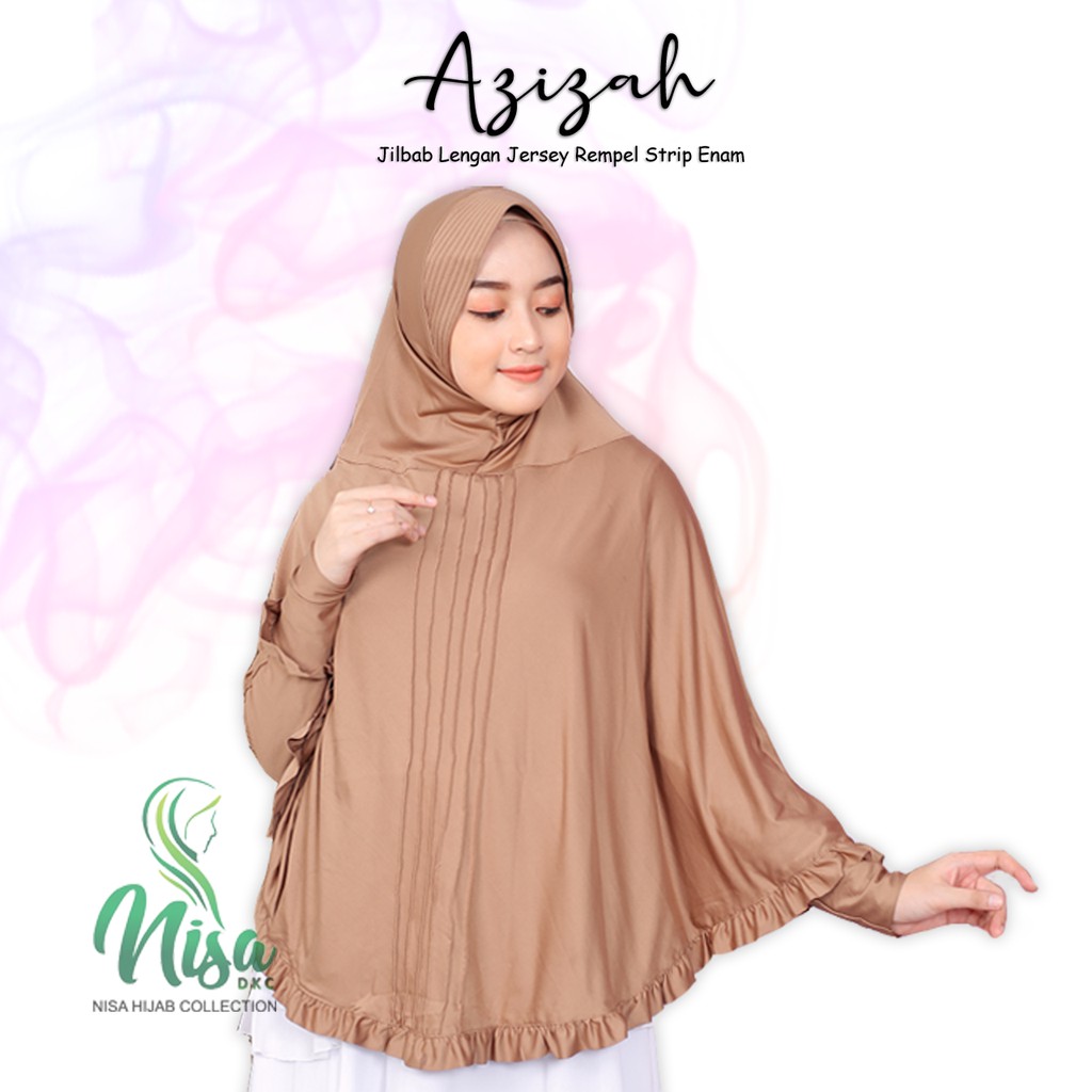 Jilbab Lengan Hijab Tangan Azizah Khimar Jersey Polos Lipit