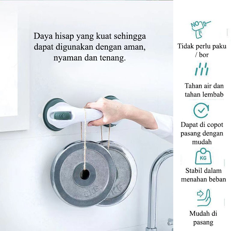 Suction Bathtub Portable Anti Licin Helping Handle Pegangan Tangan Kamar Mandi Handle Untuk Orang Tua Atau Disabilitas