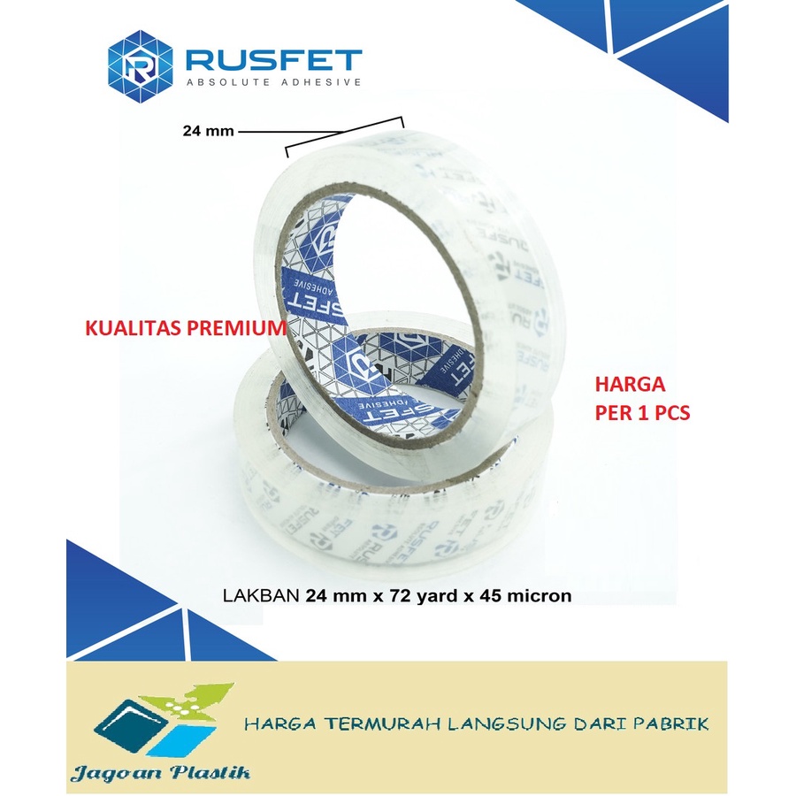 LAKBAN SUPER KUAT BENING PREMIUM RUSFET 24 MM X 72 Y