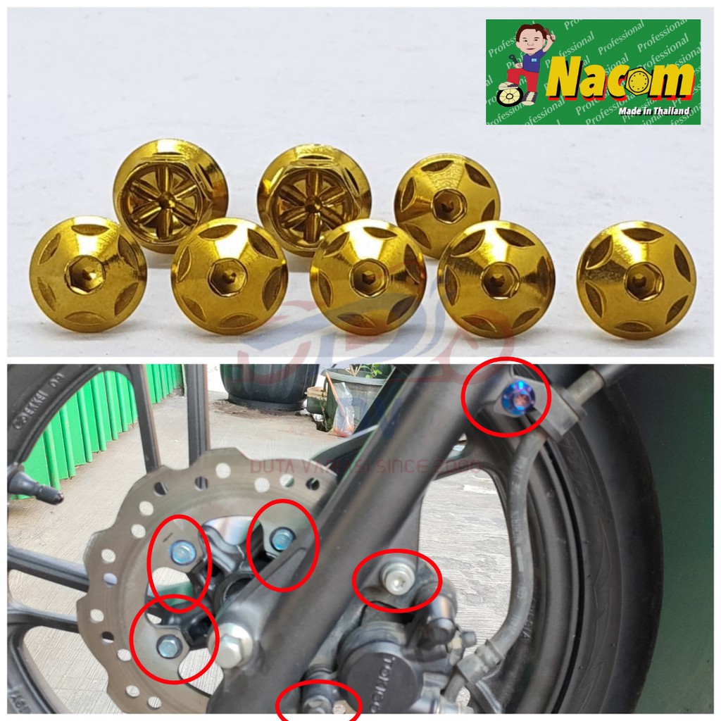 NACOM DV PAKETAN VARIO 150 CBS : : BAUT DIS + BAUT BREKET KE CALIPER + BAUT PEGANGAN SELANG