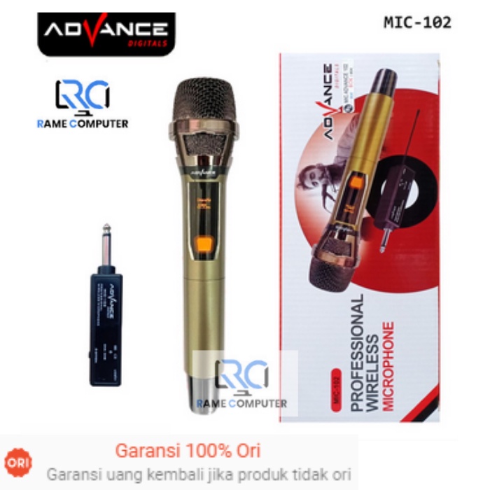 Mic Wireless Advance 102 Microphone 102 tanpa kabel