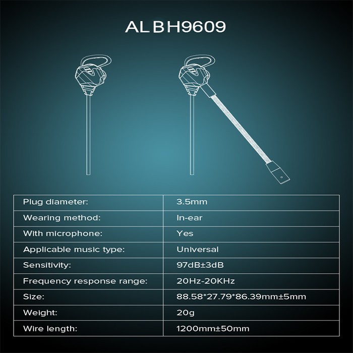Altec Lansing Gaming Earphone ALBH/GH-9609 Noise Cancelling Mic|IN-EAR