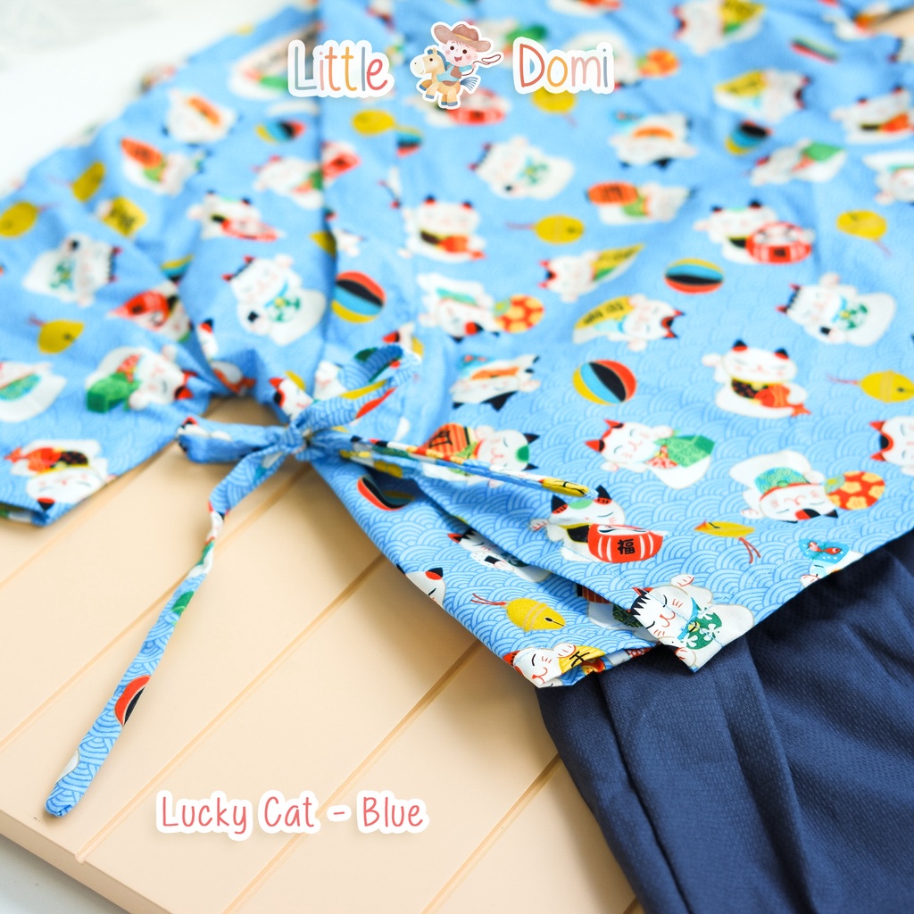 Lucky Cat Kimono Set ( Boy ) - Pakaian Anak - Kimono Anak - Setelan Anak - Little Domi