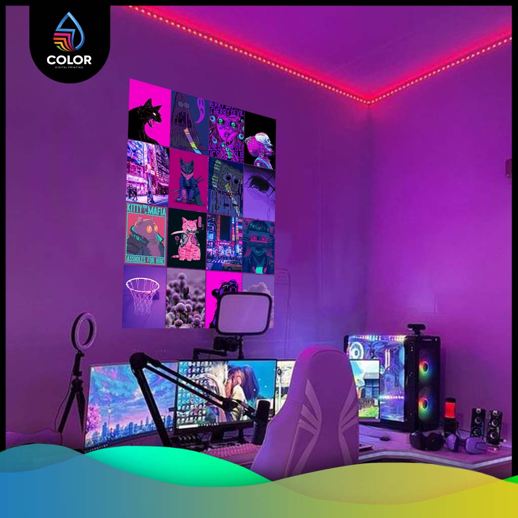 POSTER DINDING KAMAR UNGU | POSTER RETRO ROOM DECOR AESTHETIC | WALL DECOR ESTETIK