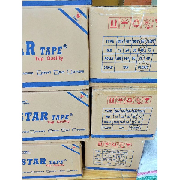 lakban plakban  murah panjang lebar star tape startape  48mm x 90 yard