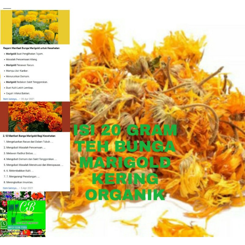 

teh bunga marigold organik/20 gram bunga marigold kering