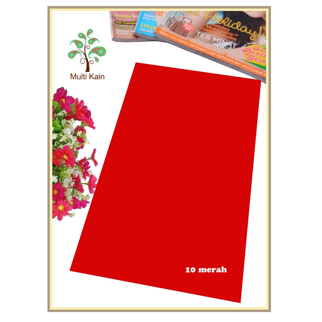 Bahan multi Kain Tile / Tille / Tule Polos Stretch / Spandex Tinggi 1,5 meter Grosir / Meteran-10 merah