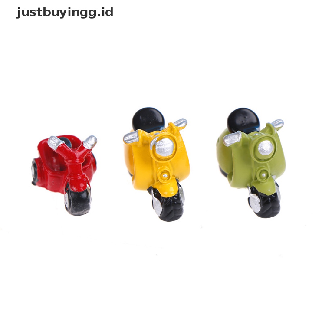 (Justbuyingg.Id) Miniatur Motor Roda Tiga Untuk Dekorasi Taman Mini / Rumah Boneka