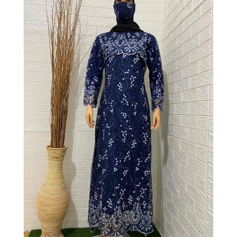 Gamis tulle mutiara original/Gamis pesta/Gamis mewah /Free masker