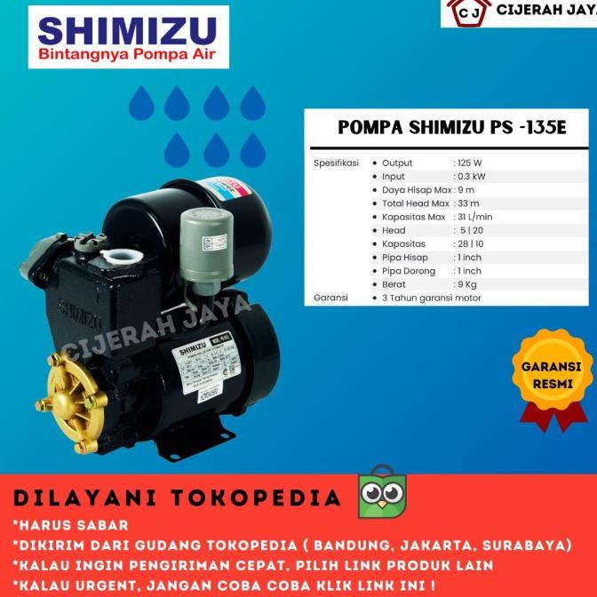 SHIMIZU PS 135 E OTOMATIS POMPA AIR PENDORONG OTOMATIS SHIMIZU PS 135