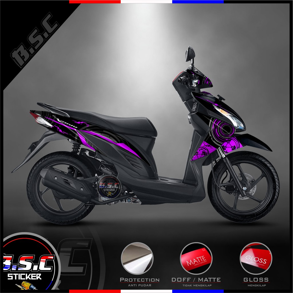 Sticker Motor Stiker Decal FULL BODY Vario 110 ESP Vario Remot Motif Techno Purple