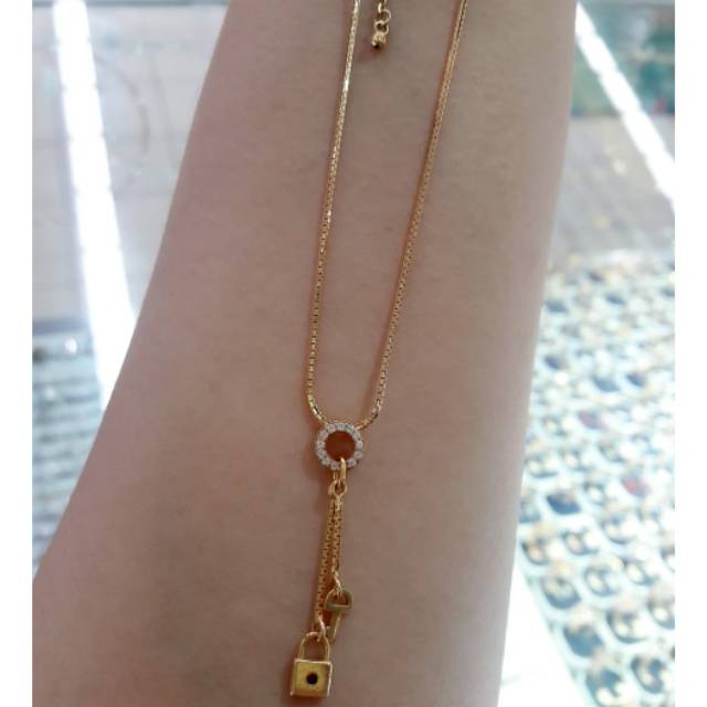 Kalung koye emas asli tali milano berliontin ctr kunci model fashion