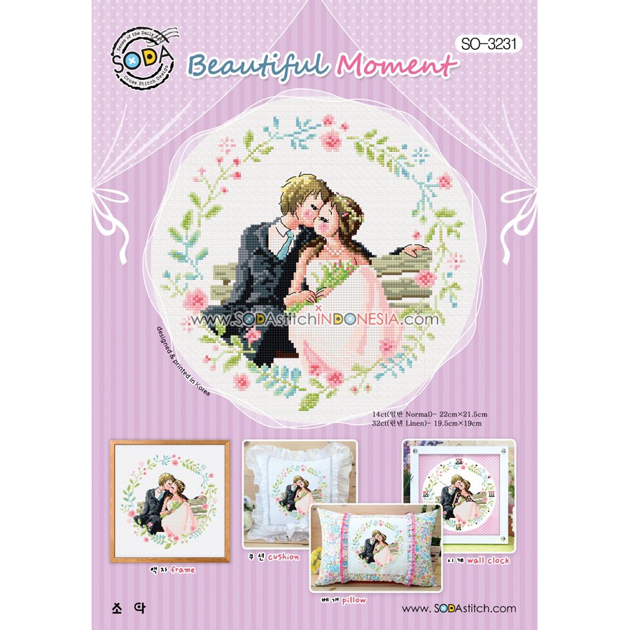 Paket DIY Craft Sulam Kristik Strimin Cross Stitch Sodastitch SO-3231 - Beautiful Moment Wedding