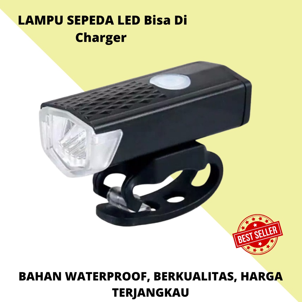 Lampu Depan Sepeda Cree Led 300lm Rechargeable / Lampu Sepeda Depan LED Waterproof [ 1 KG MUAT 6 ]