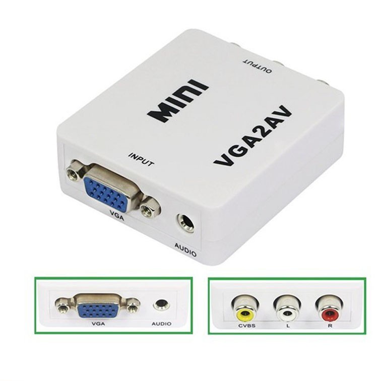 Trend-Converter VGA Female To AV Female MINI + Kabel USB 5 Pin Male / VGA2AV