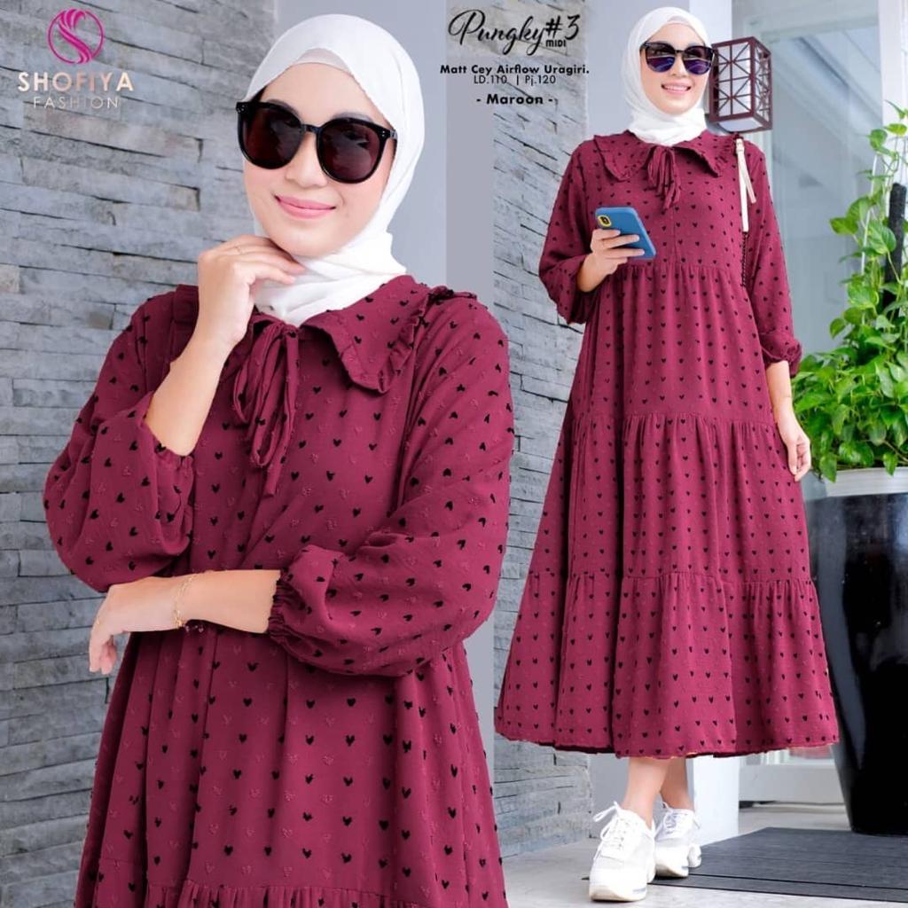 MIDI DRESS PUNKY Matt Katun Uragiri Korean PUNKY-Gamis Wanita Busui Friendly