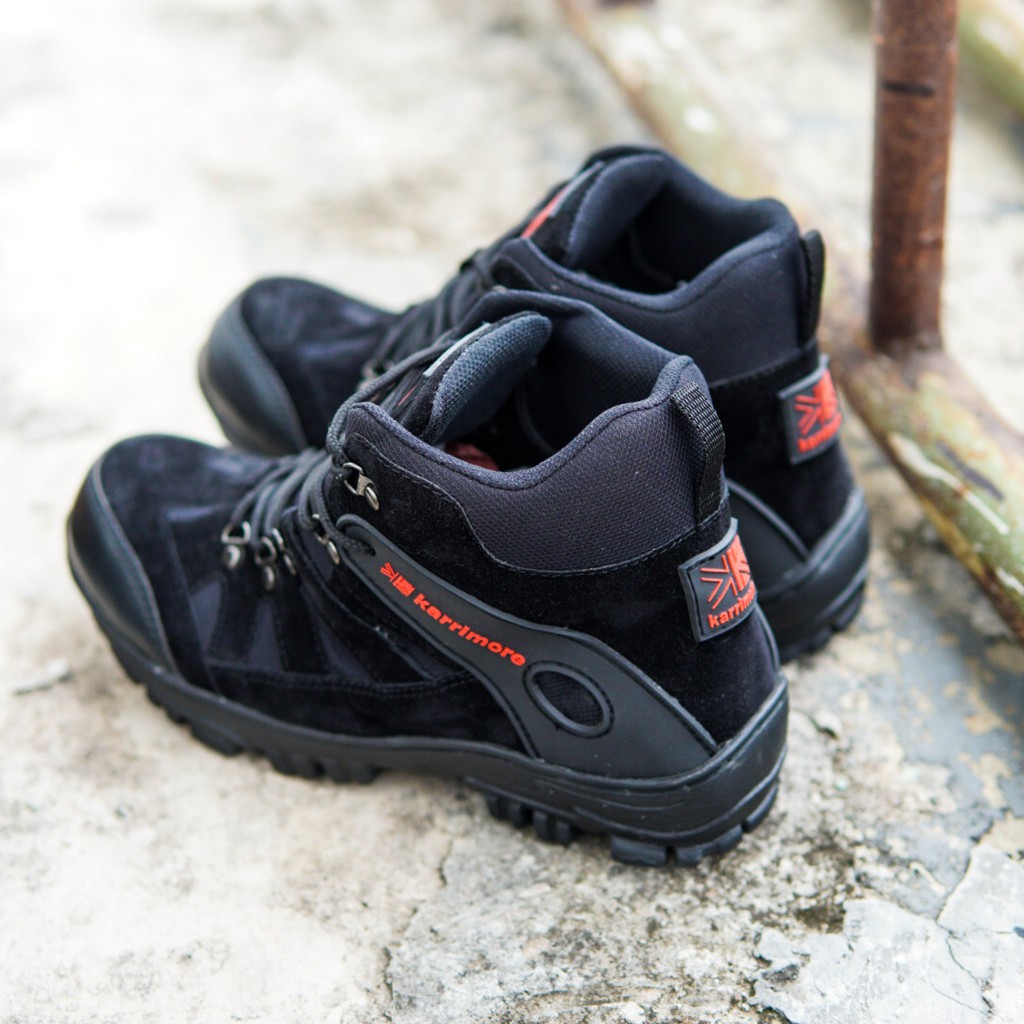 SSR- Sepatu Gunung Hiking Pria Karrimor Hitam Boots Safety Bots Outdoor Tracking Kerja Pendaki Murah