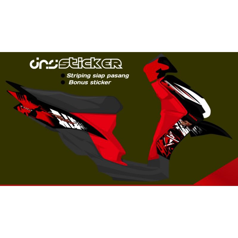 Striping stiker lis variasi yamaha mio soul karbu - samurai