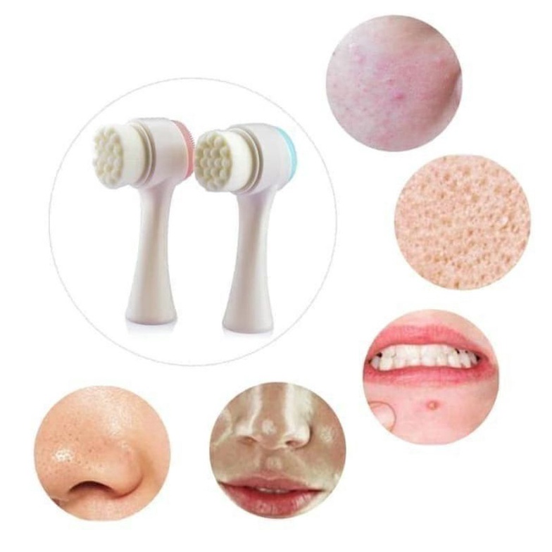 Alat Cuci Muka 2 in 1 Sikat Wajah 2 Sisi Facial Cleansing Brush