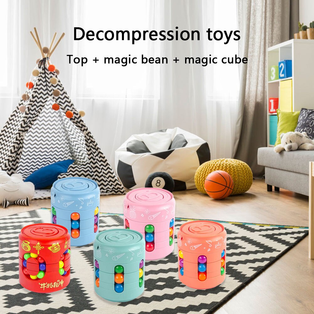 New Colorful Magic Cube Little Bean Rotating Spinner Creative Stress Relief Fidget Toy For Adults kids Educational Toys