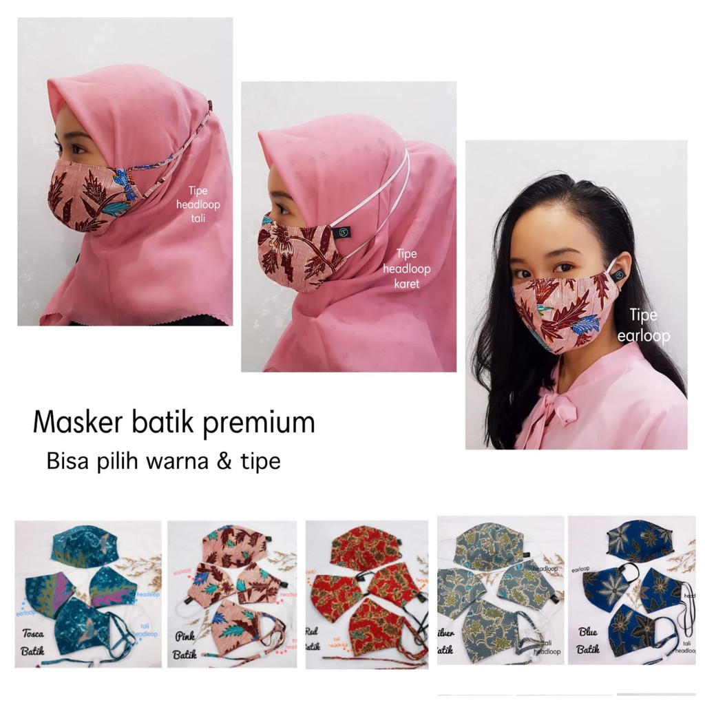  Masker  kain batik  kualitas SNI 3 ply unisex premium I Tipe 