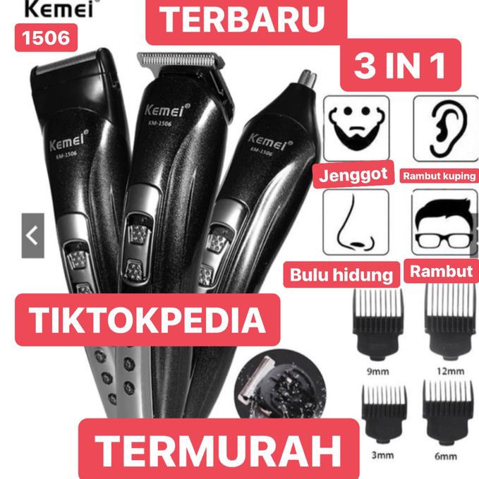 Kemei-1506 Gunting Rambut Listrik Shaving Hair Styling Alat Energy Sil
