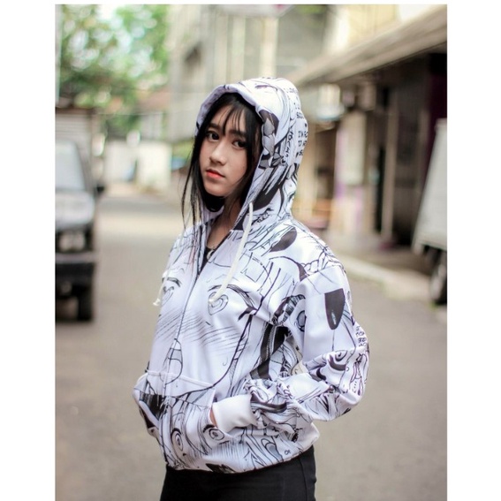 [NEW] JAKET HOODIE SWEATER ANIME AHEGAO OTAKU FULL PRINT PRODOTA UKURAN XXL