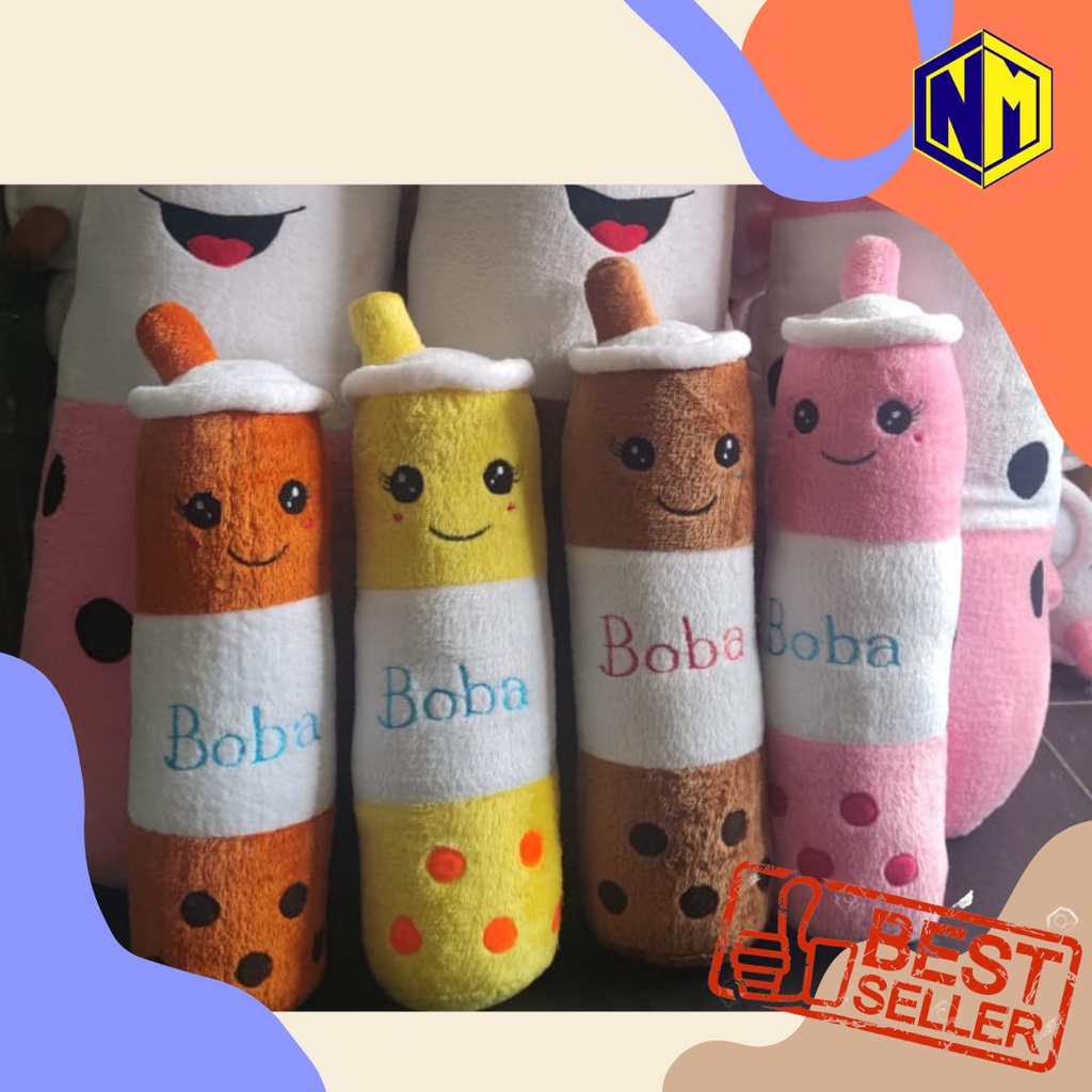 Boneka guling boba milk tea PREMIUM Harga Kaki lima tinggi 60cm Bahan Rasboa yang Halus dan Lembut