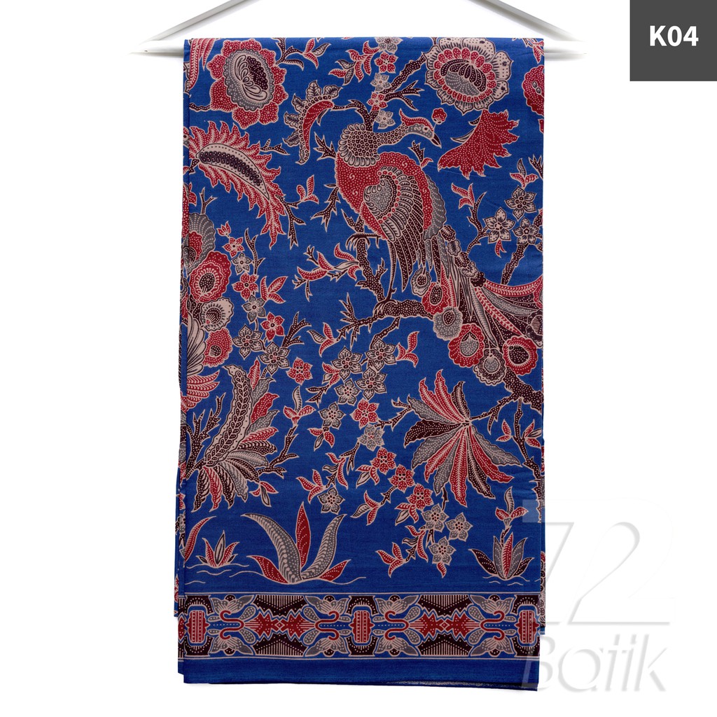 KAIN BATIK PREMIUM Bahan Katun Motif Burung Merak Warna Merah Abang 721391 Cap 72 Jarik Jarit Samping Kebat Panjang Batik Katun Modern Premium Bahan Seragam Batik Pernikahan Kantor Keluarga Murah Kamen Jadi Batik Bali Lembaran