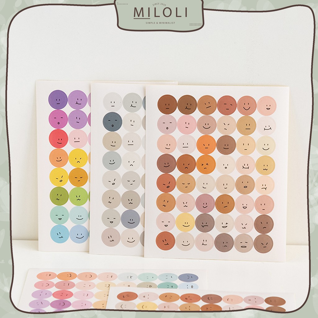 

[MILOLI] 1Pc SMILEY Face Sticker Emoji Deco Jurnal Diary Scrapbook Stiker Emoji - B0089