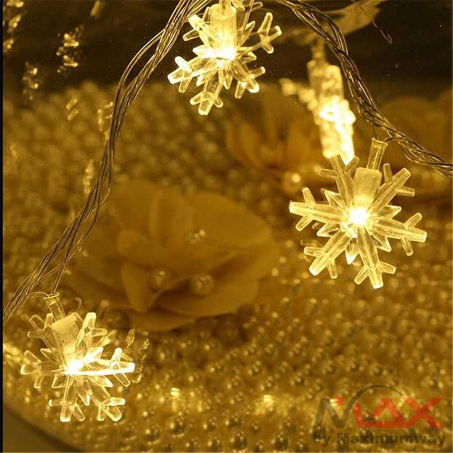 Lampu Hias Dekorasi Snowflake Christmas Light Battery 20 LED - HH-002 Warna Warm White