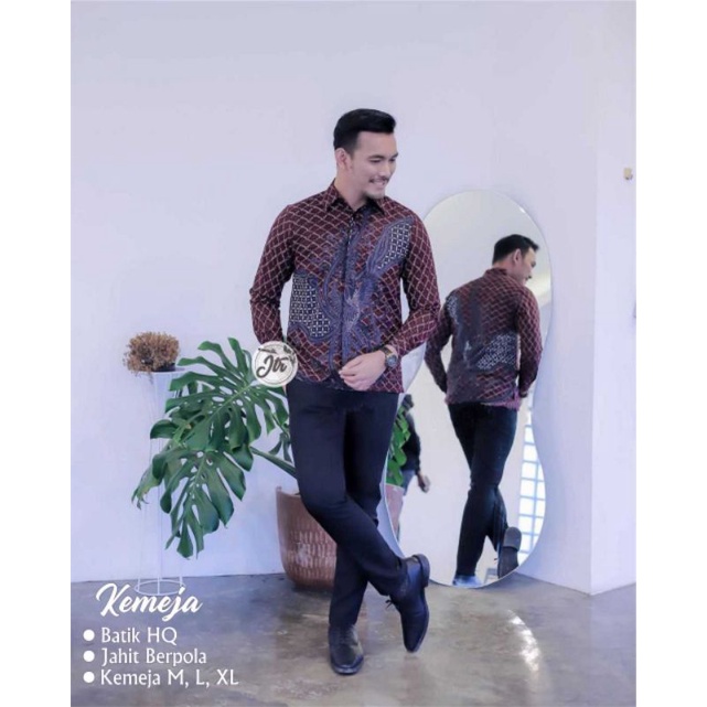 Couple Kebaya Kalena //M.L.XL.XXL Set Kemeja Batik Pria Katun Kombi Payet Premium