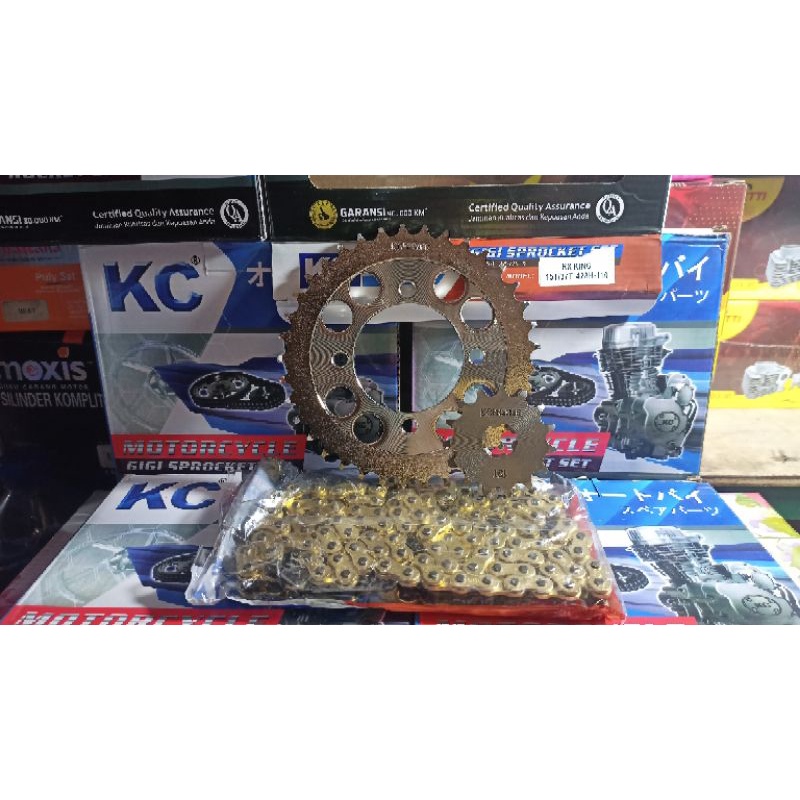 GEAR PAKET/ GEAR SET RXK KC PREMIER RX KING 15T/37T 428H-110 TYPE SSS (RANTAI GOLD)