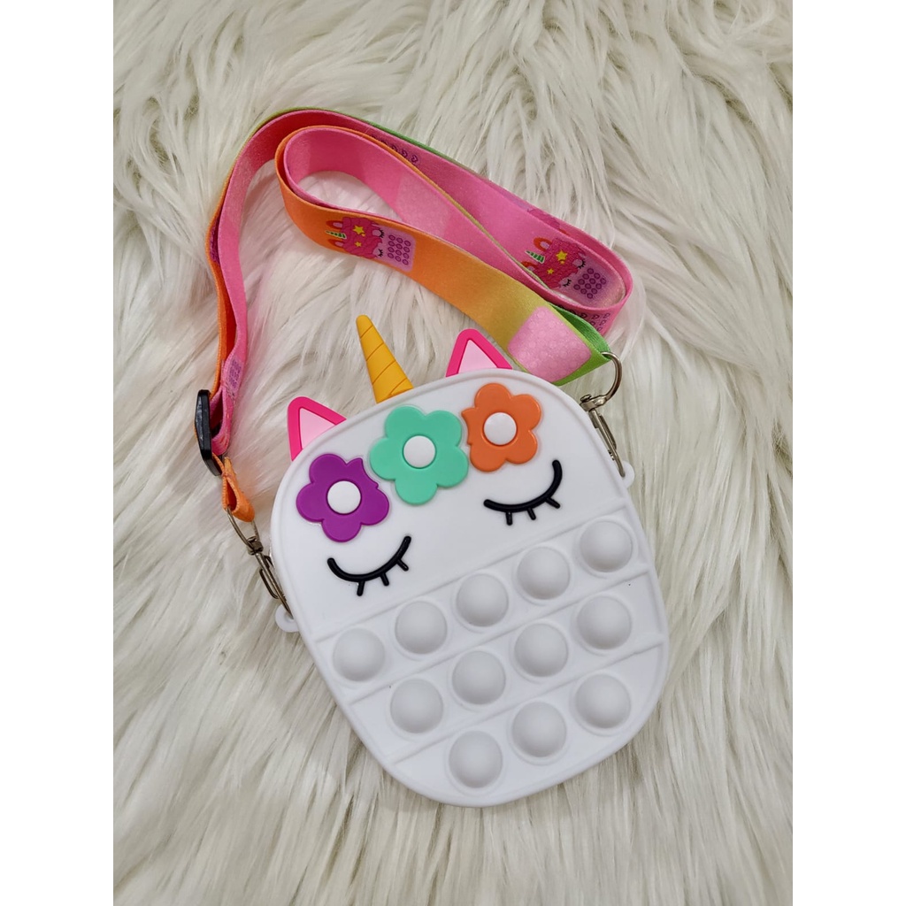 MB Gratis Ongkir (COD) EL4545 Tas Anak POP IT Motif Karakter UNICORN RAINBOW MOTIF BUNGA 4545