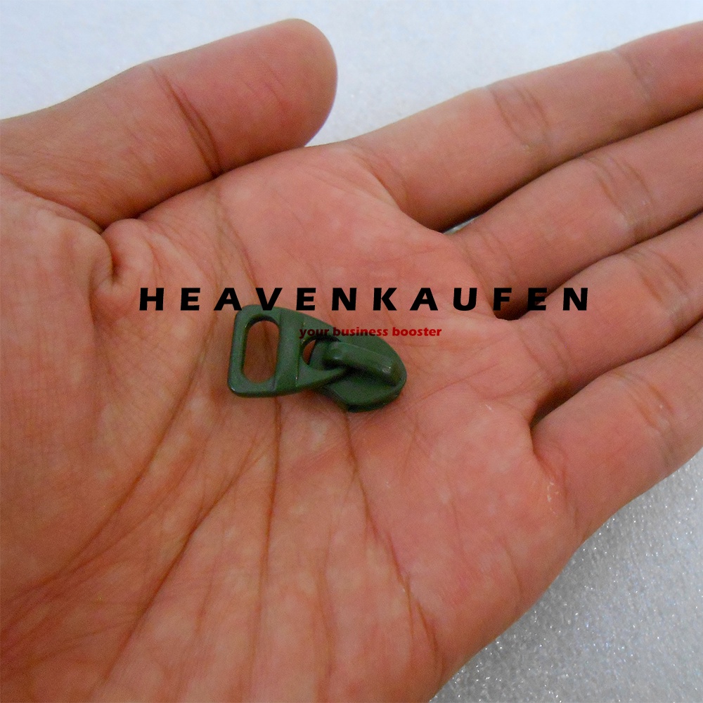 Kepala Resleting Kepala Zipper Terbalik Balik Reverse Zipper Head No 5 Hijau Army Tentara