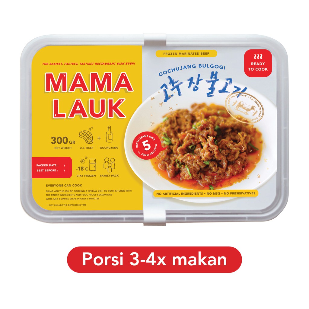 

Gochujang Bulgogi Daging Sapi Lauk Siap Saji Mamalauk - 300 GR