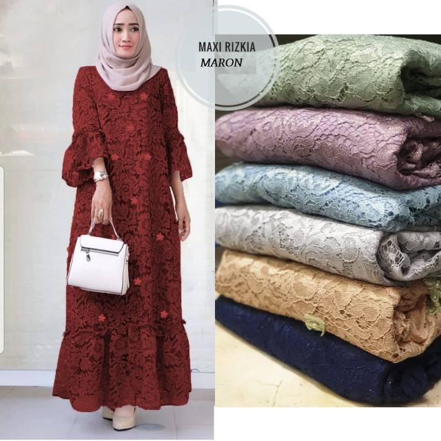 RIZKIA MAXY - DRESS KONDANGAN BRUKAT CORNELI IMPORT FURING MUTIARA MAXY BRUKAT IMPORT