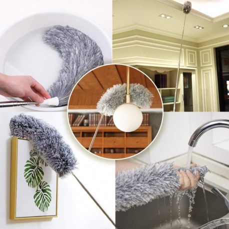 KEMOCENG TELESKOPIK Panjang 280CM Panjang 2,8 Meter Pembersih Debu Tekuk Telescopic Microfiber Magnet Debu Extendable Gagang Panjang Sapu Pembersih Plafond Adjustable Deep Cleaning