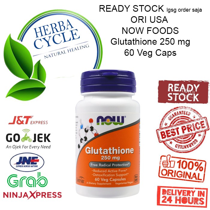 Now Foods Glutathione 250 mg 60 Veg Now Glutathione Ori USA