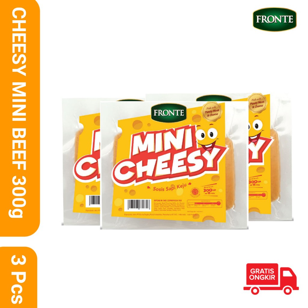 3 Pcs - Fronte Sosis Cheesy Mini Beef Sausage 300g - Paket Hemat