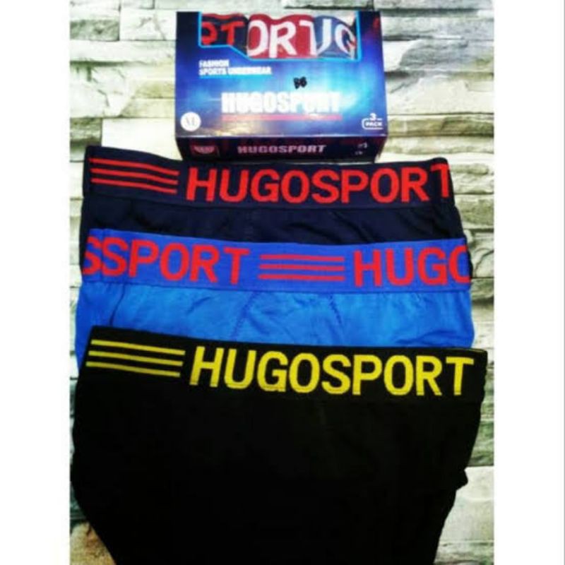 3 pcs celana dalam pria merek hugo sport