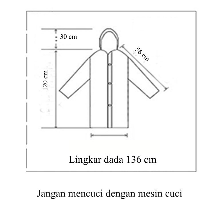 Jas Hujan Raincoat  Terusan Outdoor Unisex Mantel Hujan Warna Lengan Karet