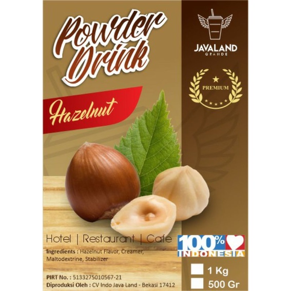 

BUBUK MINUMAN RASA PREMIUM HAZELNUT 1KG