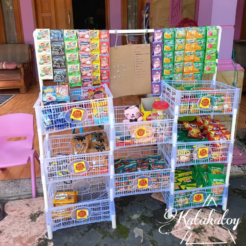 KERANJANG RAK WARUNG SERBAGUNA ETALASE Rak Warung Rak Kopi Rak Chiki Keranjang Susun Keranjang Warun