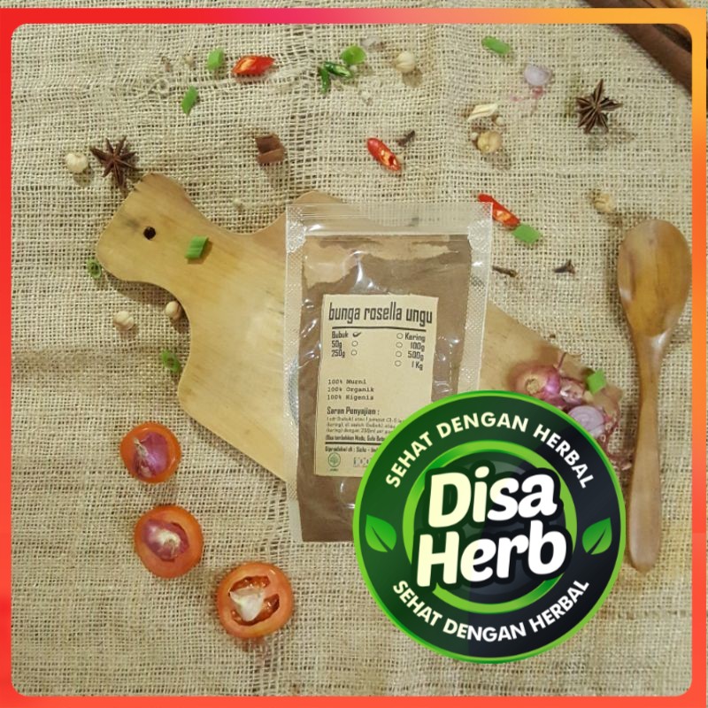 

BUNGA ROSELLA UNGU BUBUK 1KG - Hibiscus Sabdariffah - MURNI - JSR - REMPAH