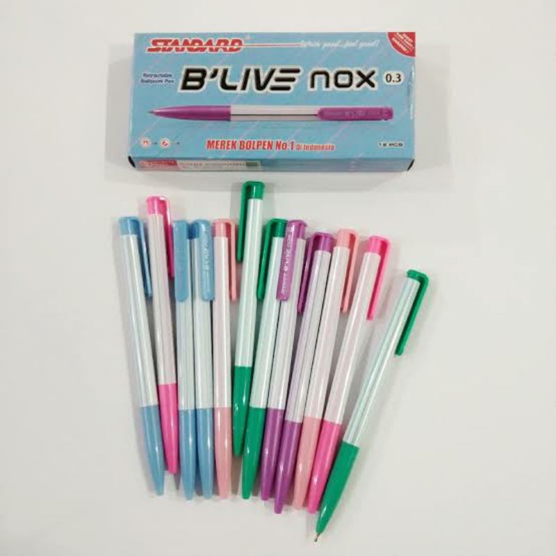 Gel Pen Standard B'LIVE NOX 0.3 Pulpen Pena Bolpen STANDARD BLIVE NOX Warna Hitam