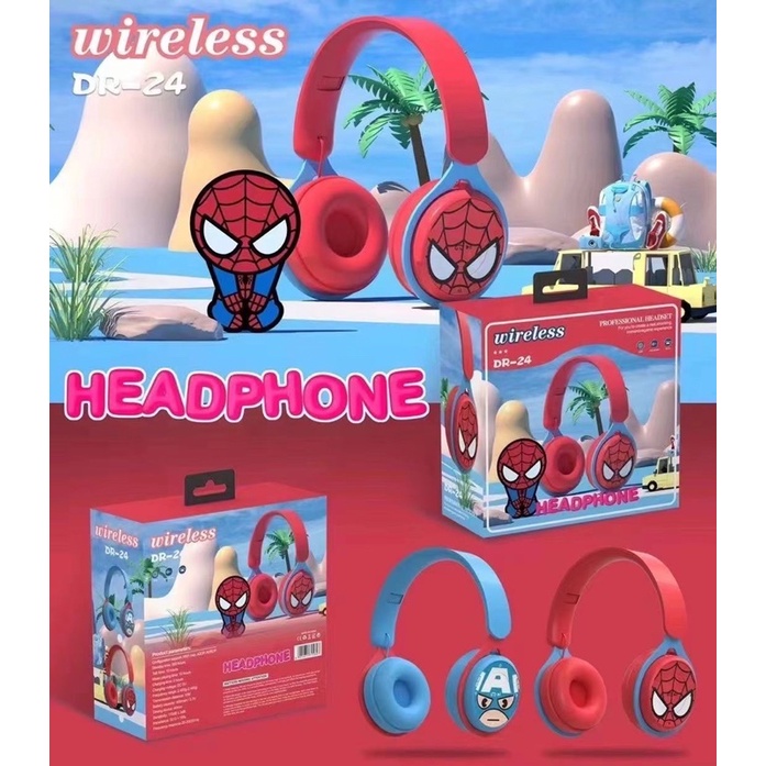 HEADPHONE BANDO BLUETOOTH / WIRELESS TYPE DR 24 SPIDERMAN/DR 25 CAPTEN/DR 26 MICKEY/DR 27MINNIE