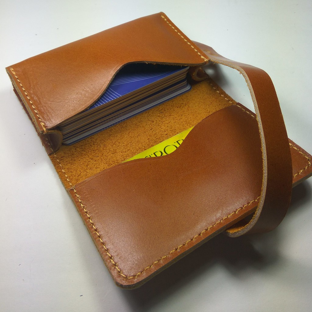 dompet kartu | wallet card holder muat banyak kulit asli warna tan