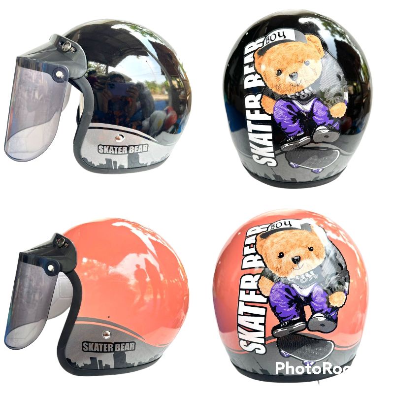 Helm dewasa motif BEAR FULL LEHER HRK sudah berSNI