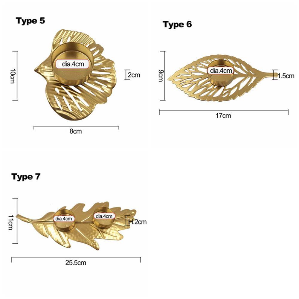 Populer Tempat Lilin Besi Tempa Desktop Ornamen Perlengkapan Pernikahan Pesta Daun Kura